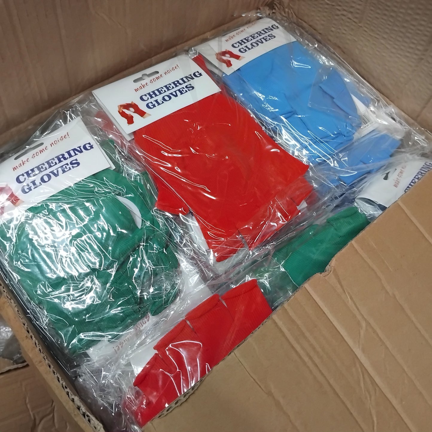Job Lot of 12 Clapping Cheering Gloves, Assorted Colours
