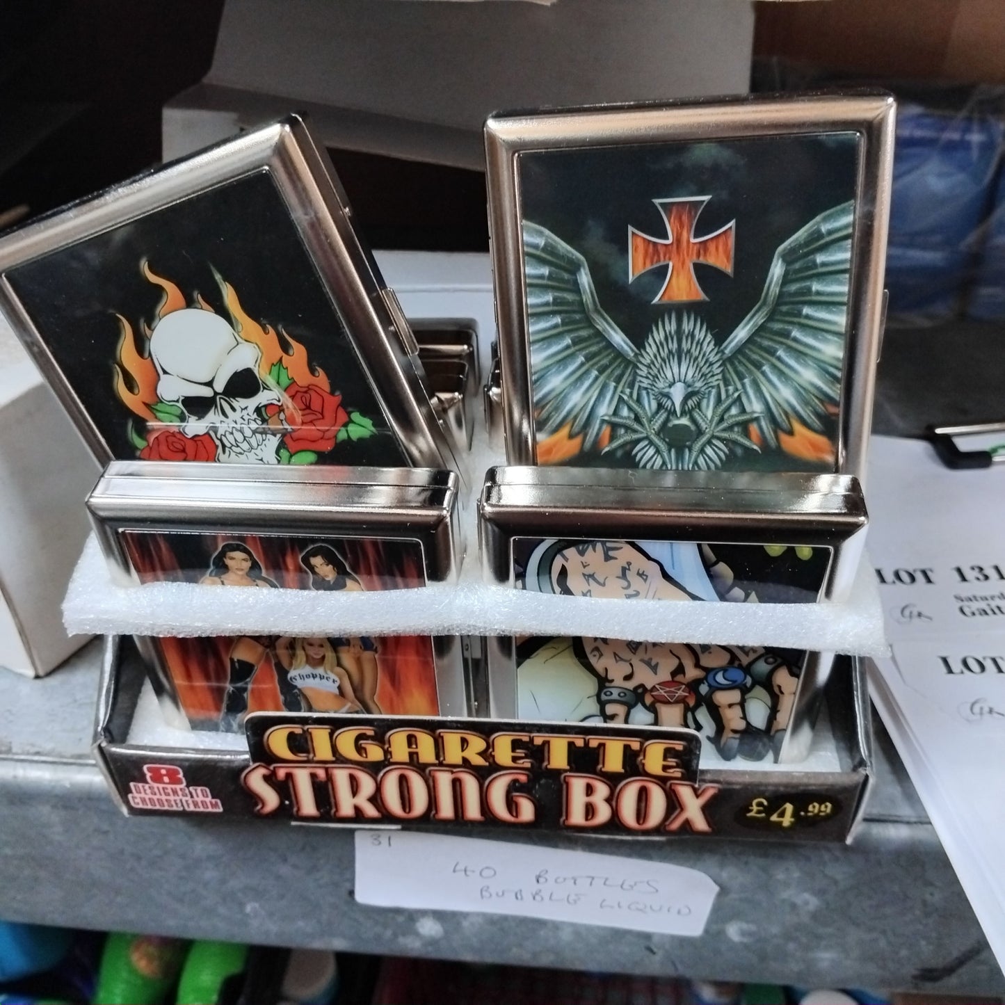 Job Lot of 12 Assorted Designs Cigarette Strong Box