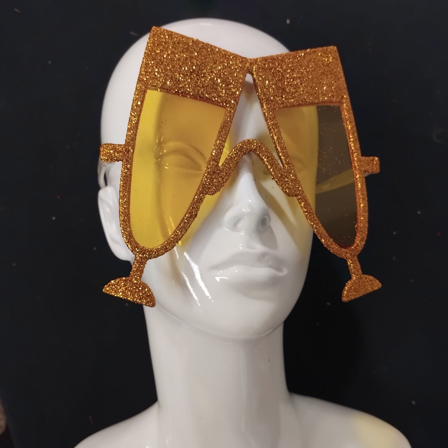Job Lot of 12 Glitter Champagne Party Sunglasses, Assorted