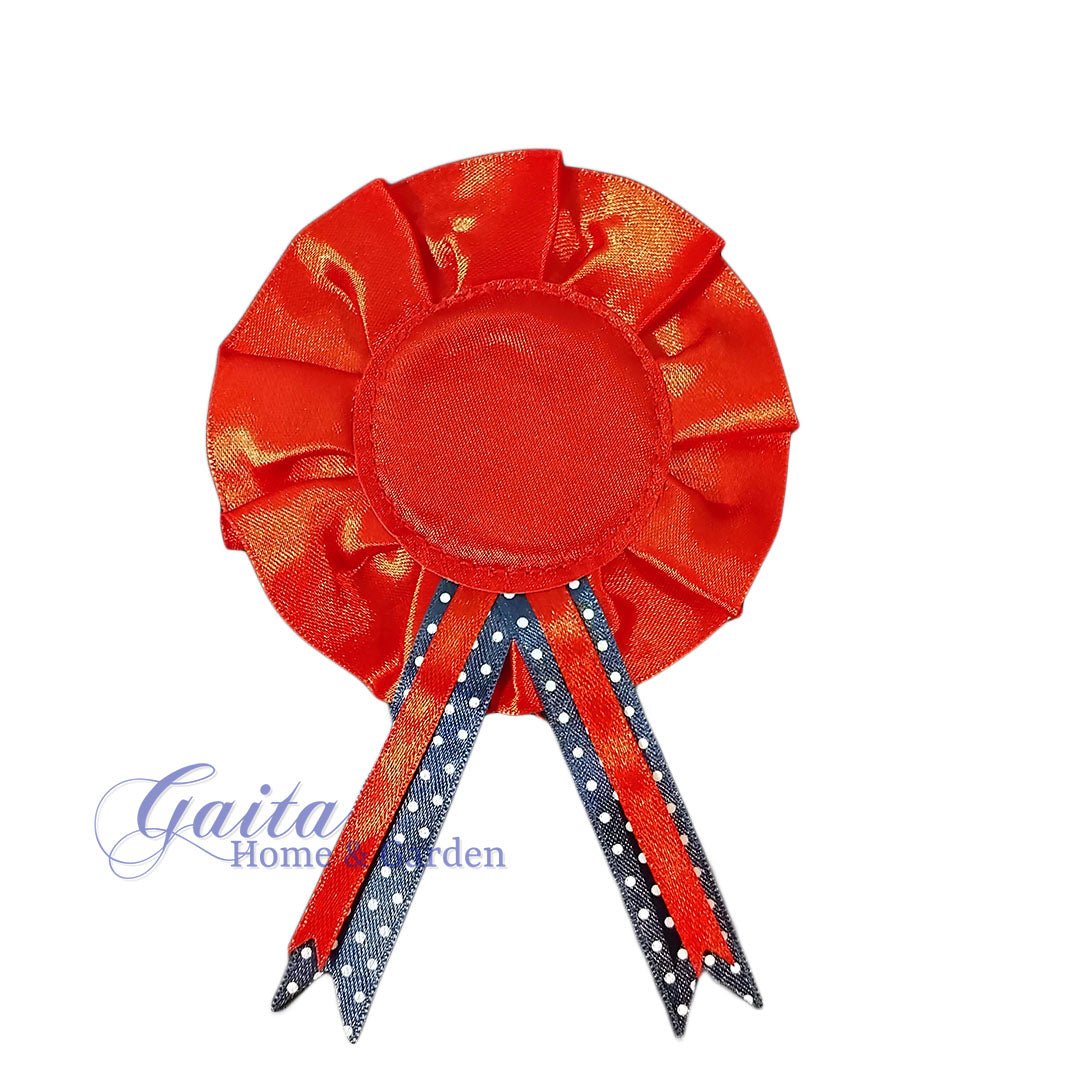 Job Lot of 12 Red & Navy Plain Fabric Rossettes - Gaita Home & Garden - Job Lot Carboot Stock