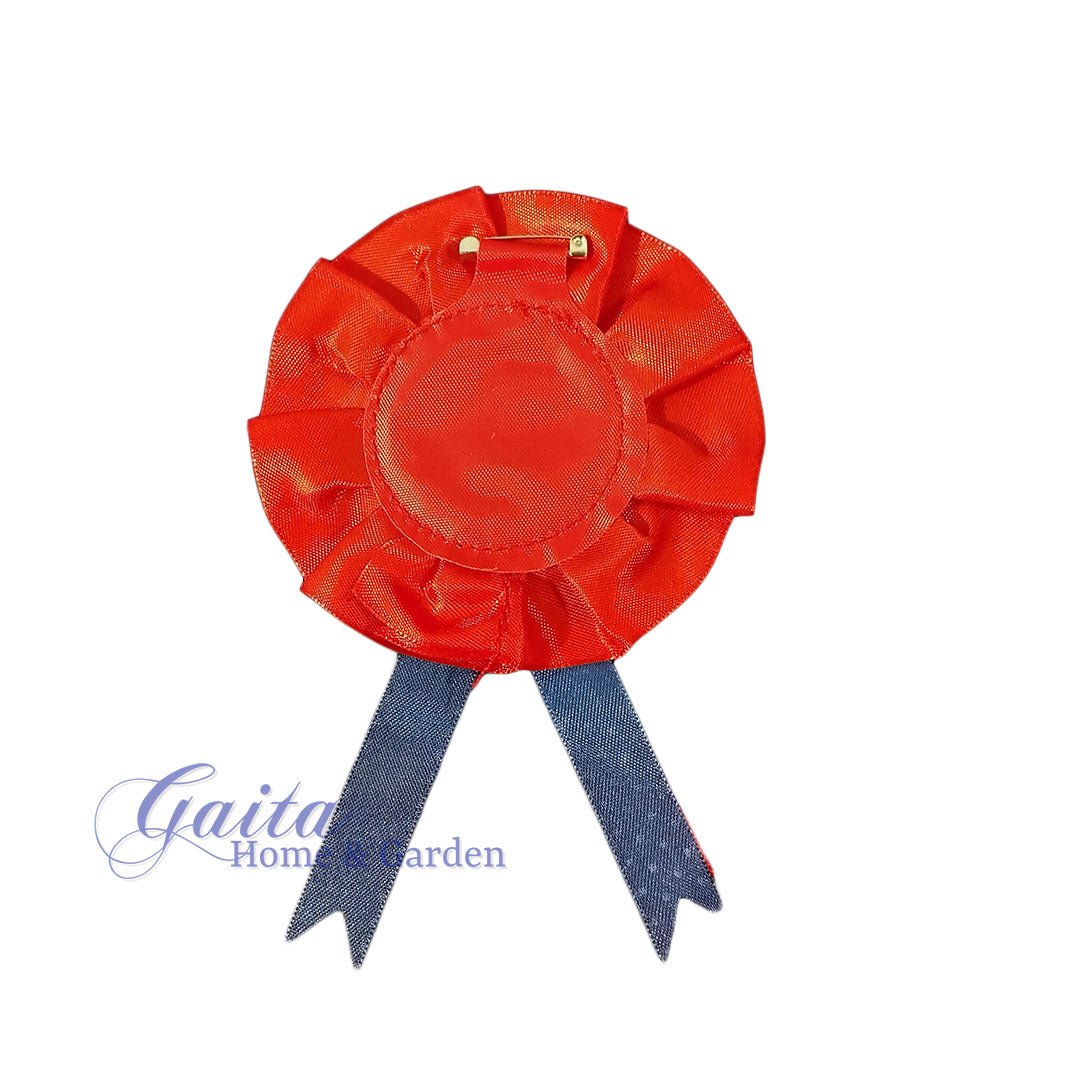 Job Lot of 12 Red & Navy Plain Fabric Rossettes - Gaita Home & Garden - Job Lot Carboot Stock