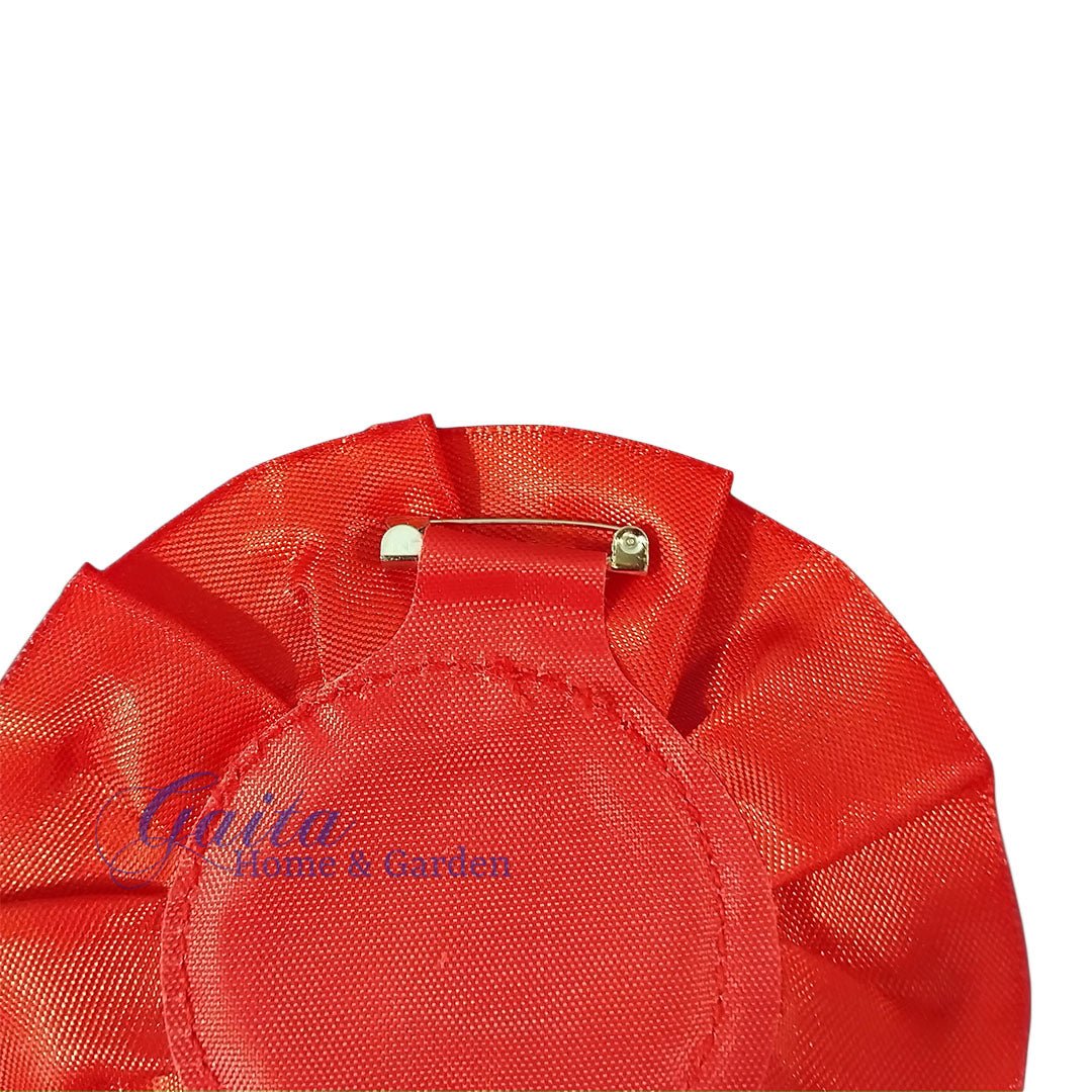 Job Lot of 12 Red & Navy Plain Fabric Rossettes - Gaita Home & Garden - Job Lot Carboot Stock