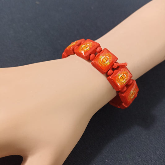 Job Lot of 12 Wooden Manchester United Bracelets