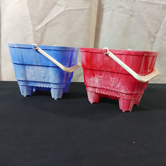 Job Lot of 12 Sand Castle Beach Buckets, Assorted Colours