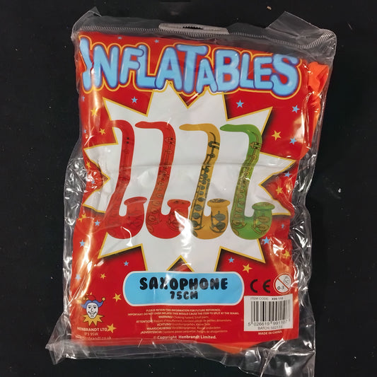 Job Lot of 12 Inflatable 75cm Saxophones - Assorted Colours