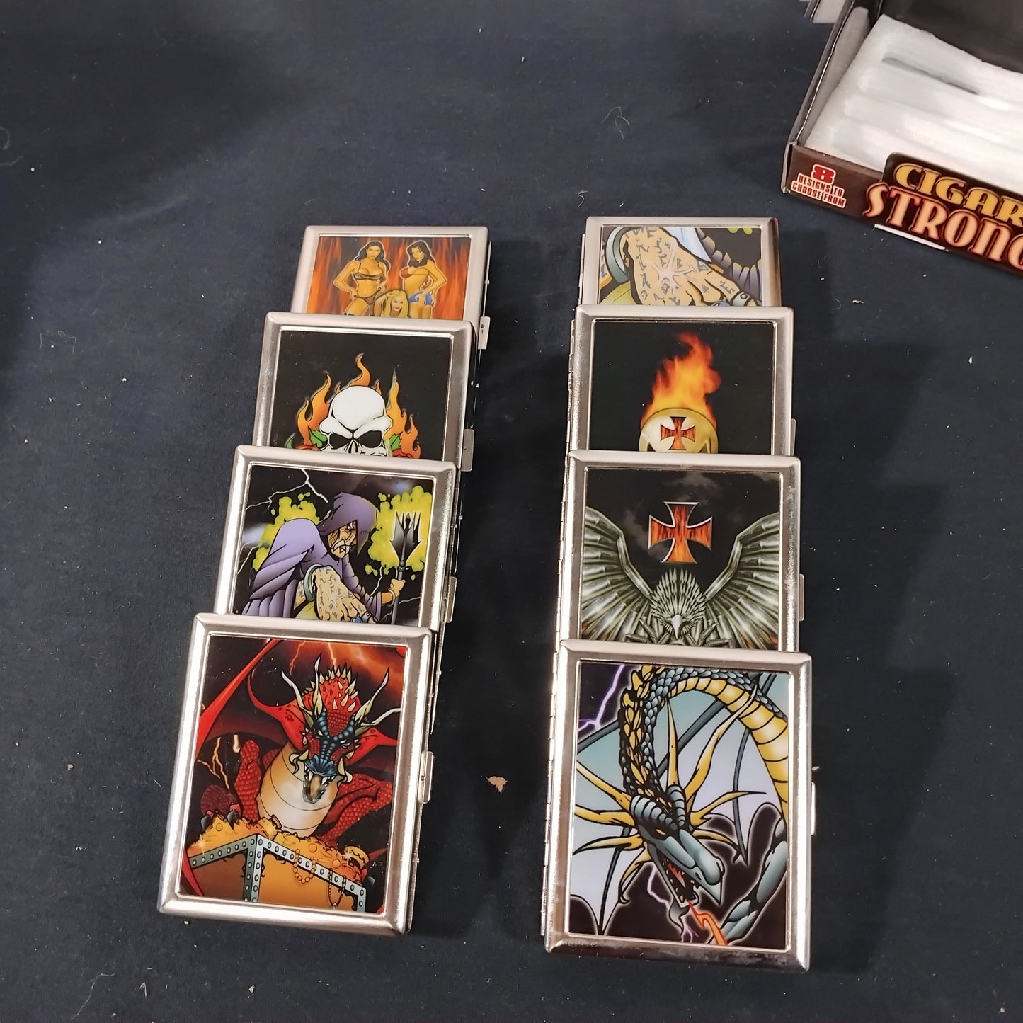 Job Lot of 12 Assorted Designs Cigarette Strong Box