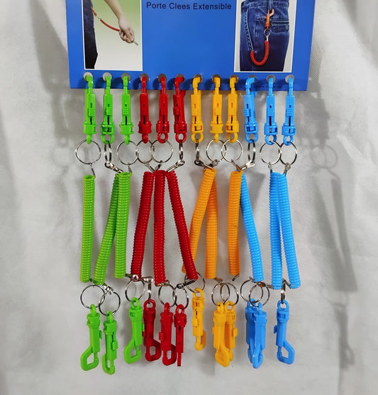 Job Lot of 12 Assorted Spiral Key Holders