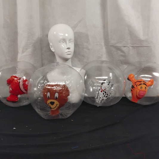 Job Lot of 12 Inflatable Pool Balls with Assorted Animals