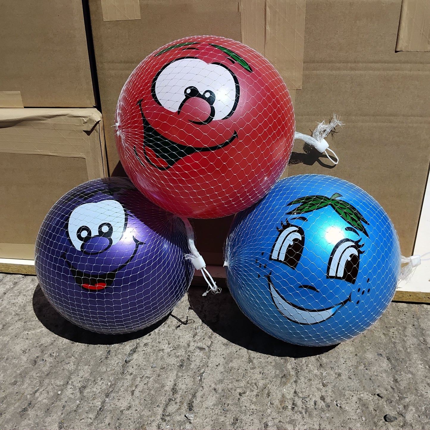 Job Lot of 12 Scented Smiley Face Balls, Mixed Colours