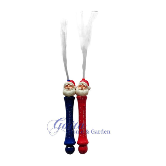 Job Lot of 12 Assorted Fibre Optic Santa Wands - Gaita Home & Garden - Job Lot Carboot Stock